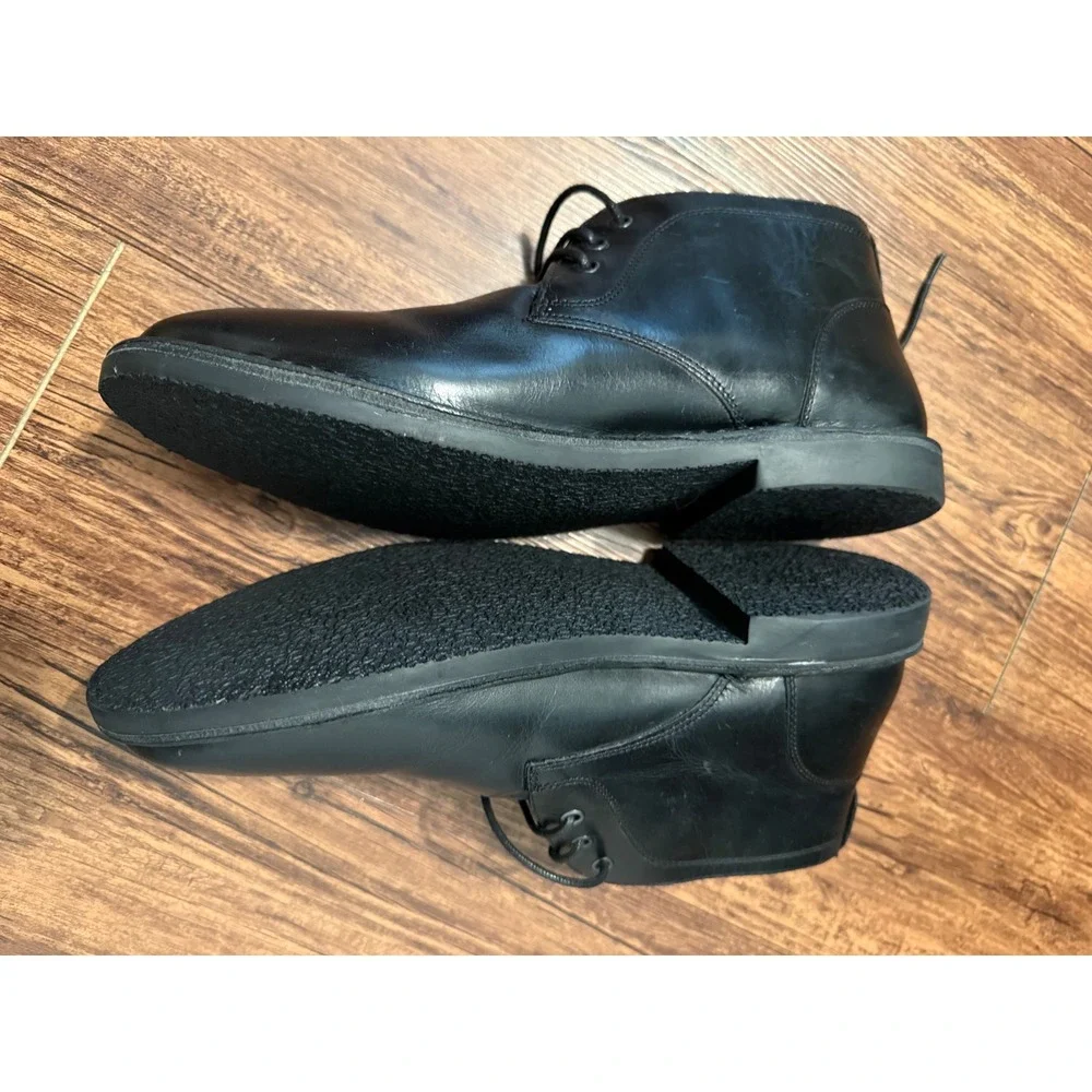 Crown Vintage Casper MI3129 Mens Black Leather Upper Chukka Desert Boots 8.5